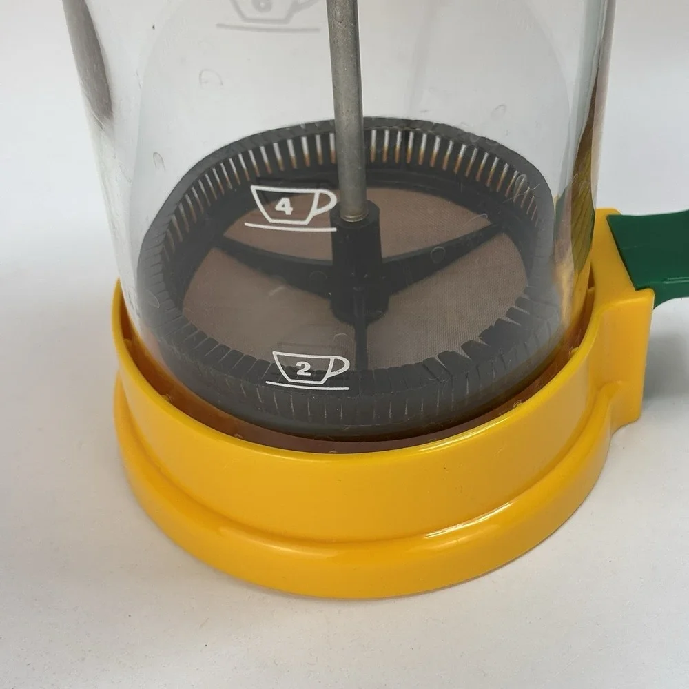 80s French press Cafetiere BMF - Germany Colorful MCM Retro Glass Coffee Cafe